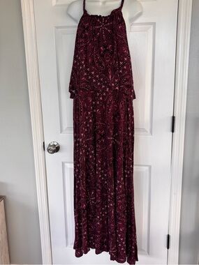 torrid Wine Paisley Halter Maxi Dress